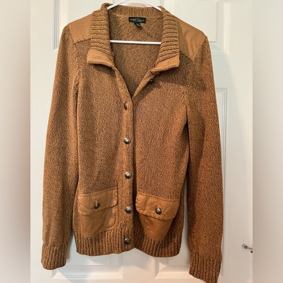 Lauren Jeans Co Cardigan Sweater Women’s Large Beige - Picture 1 of 6